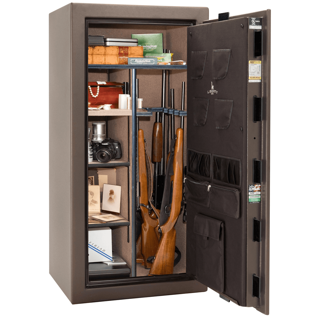 Colonial Series | Level 4 Security | 75 Minute Fire Protection | 23 | DIMENSIONS: 60.5"(H) X 30"(W) X 22"(D*) | Bronze Textured | Electronic Lock Open