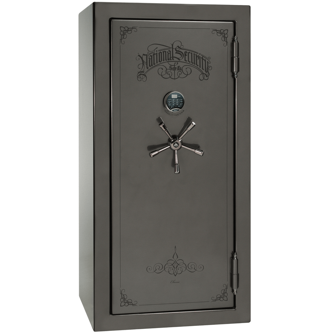 Classic Plus Series | Level 7 Security | 110 Minute Fire Protection | 25 | DIMENSIONS: 60.5"(H) X 30"(W) X 28.5"(D) | White Marble | Mechanical Lock