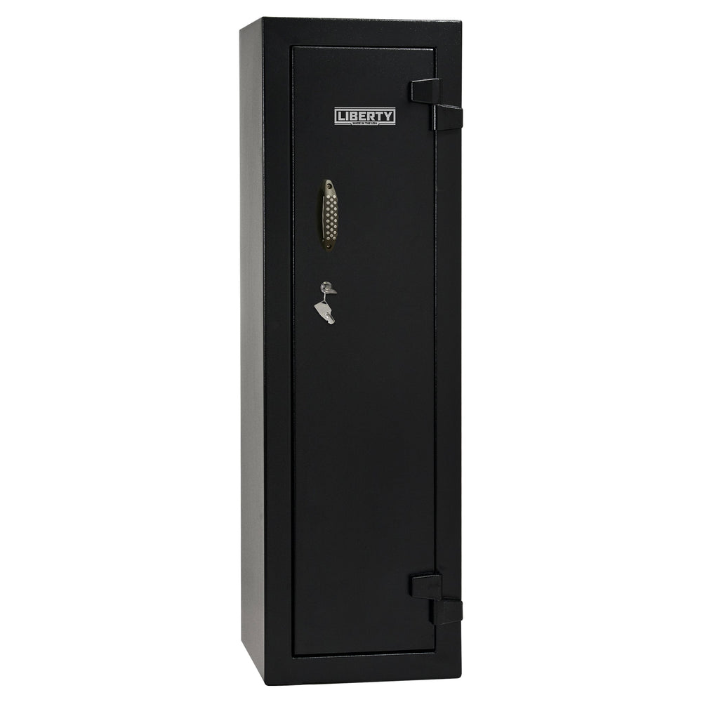 Ammo Cabinet 10 |  Dimensions: 59”(H) x 18”(W) x 16”(D) | 1 (Expandable to 2) Long Guns | Black - closed