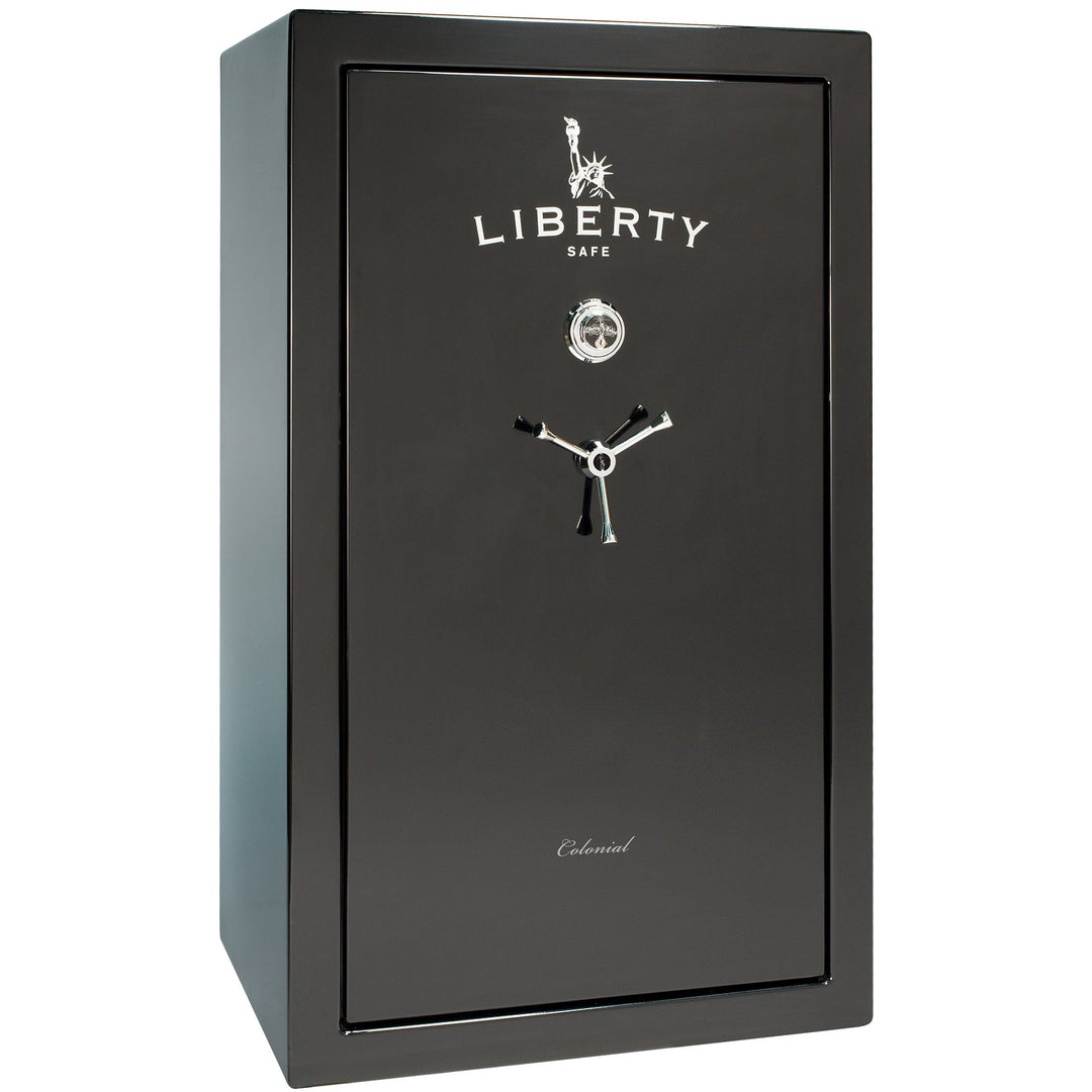 Colonial Series | Level 4 Security | 75 Minute Fire Protection | 30 PRO FLEX | DIMENSIONS: 60.5"(H) X 36"(W) X 22"(D*) | Black Gloss | Mechanical Lock - Closed