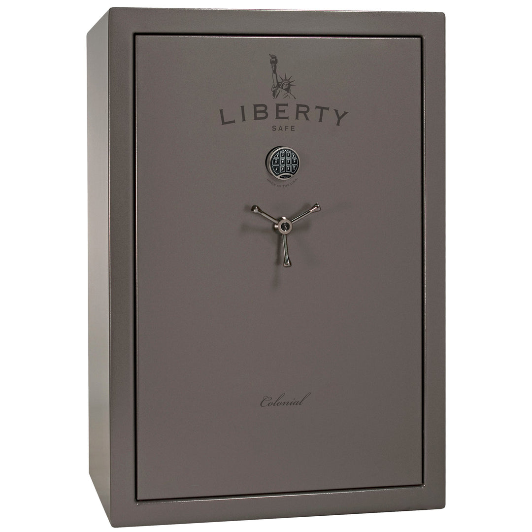Colonial 35 | Pro Flex Interior | Level 4 Security | 75 Minute Fire Protection | Dimensions: 60.5"(H) x 42"(W) x 22"(D) | Up to 45 Long Guns | Gray Gloss | Electronic Lock - Closed