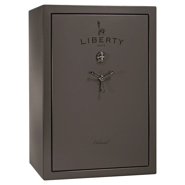 Colonial 35 | Pro Flex Interior | Level 4 Security | 75 Minute Fire Protection | Dimensions: 60.5"(H) x 42"(W) x 22"(D) | Up to 45 Long Guns | Gray Marble | Mechanical Lock - Closed