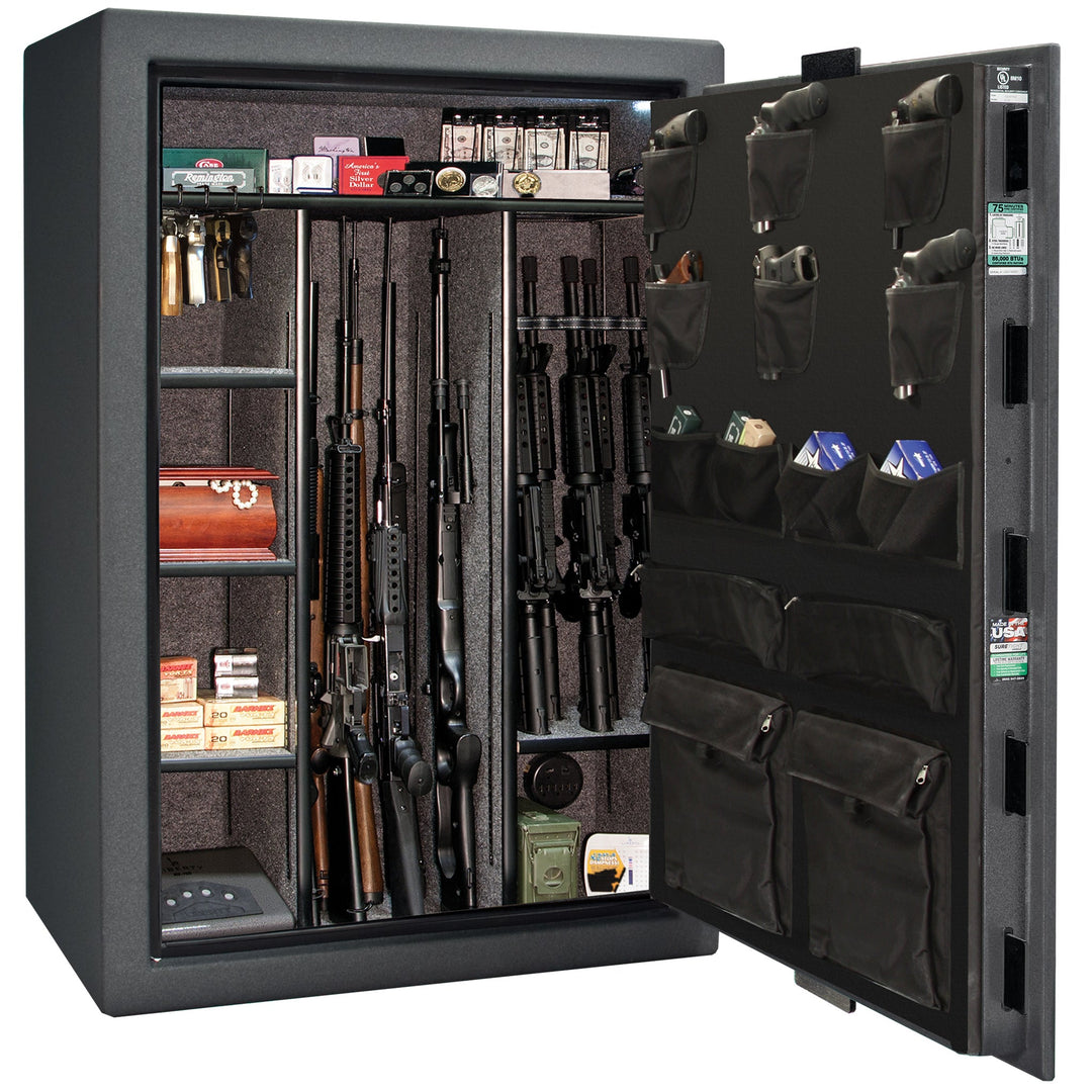 Colonial Series | Level 4 Security | 75 Minute Fire Protection | 35 | DIMENSIONS: 60.5"(H) X 42”(W) X 22"(D*) | Granite Textured | Mechanical Lock - open