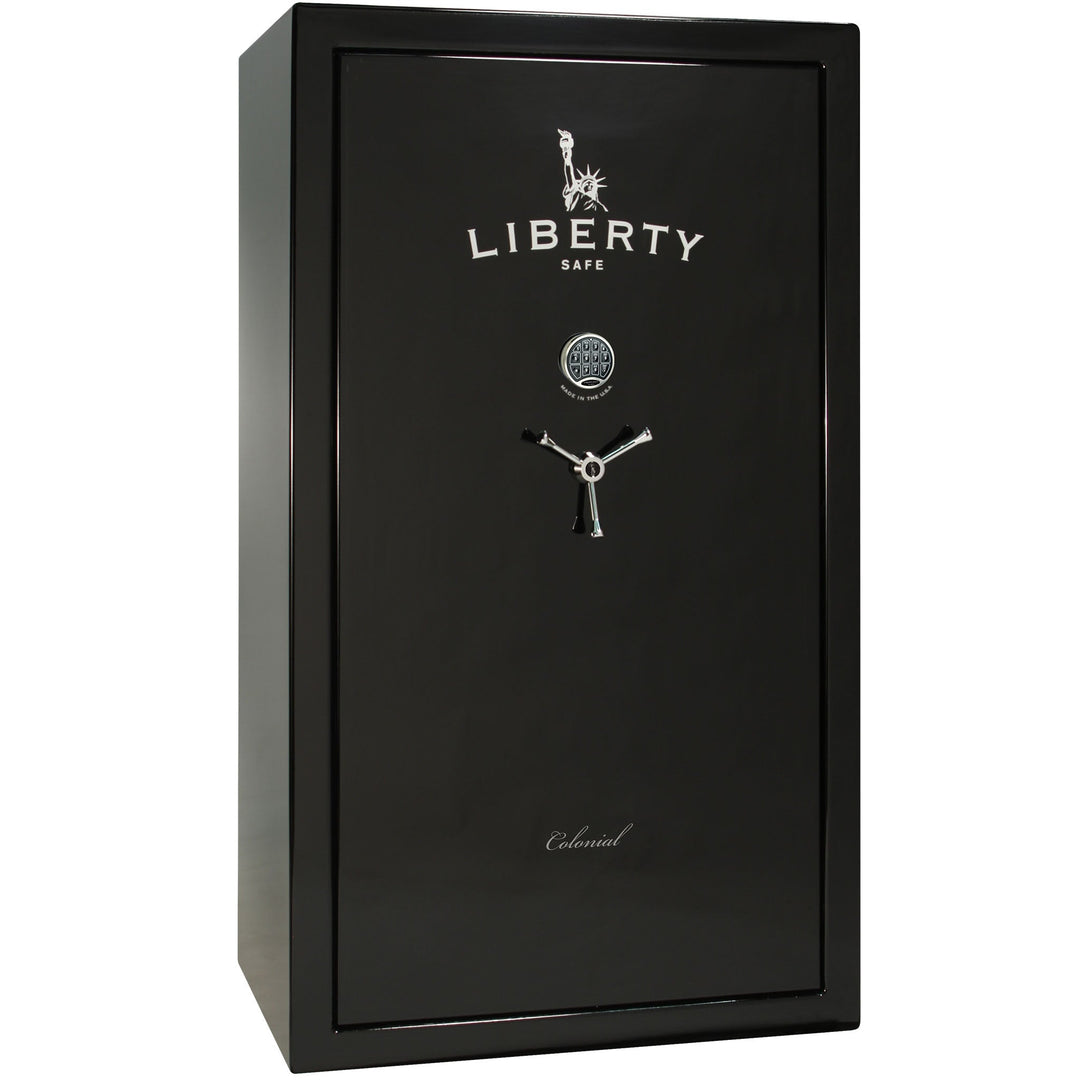 Colonial Series | Level 4 Security | 75 Minute Fire Protection | 50 PRO FLEX | DIMENSIONS: 72.5"(H) X 42"(W) X 27.5"(D*) | Black Gloss | Electronic Lock - Closed