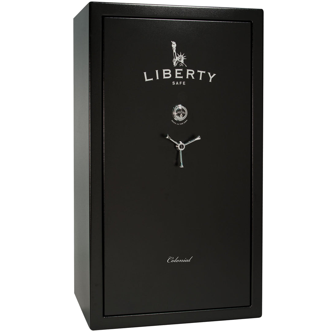 Colonial Series | Level 4 Security | 75 Minute Fire Protection | 50 PRO FLEX | DIMENSIONS: 72.5"(H) X 42"(W) X 27.5"(D*) | Black Textured | Mechanical Lock - Closed