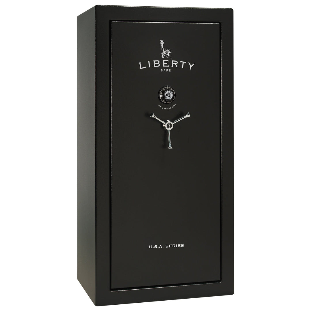 USA Series | Level 3 Security | 60 Minute Fire Rating | 30 | Dimensions: 60.5"(H) x 30"(W) x 22"(D) | Black Textured | Mechanical Lock - Closed Door