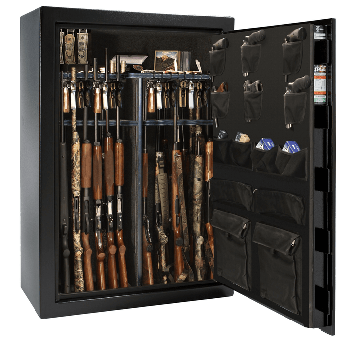 USA Series | Level 3 Security | 60 Minute Fire Rating | 48 | Dimensions: 60.5"(H) x 42”(W) x 22"(D) | Black Textured | Mechanical Lock - Open Door