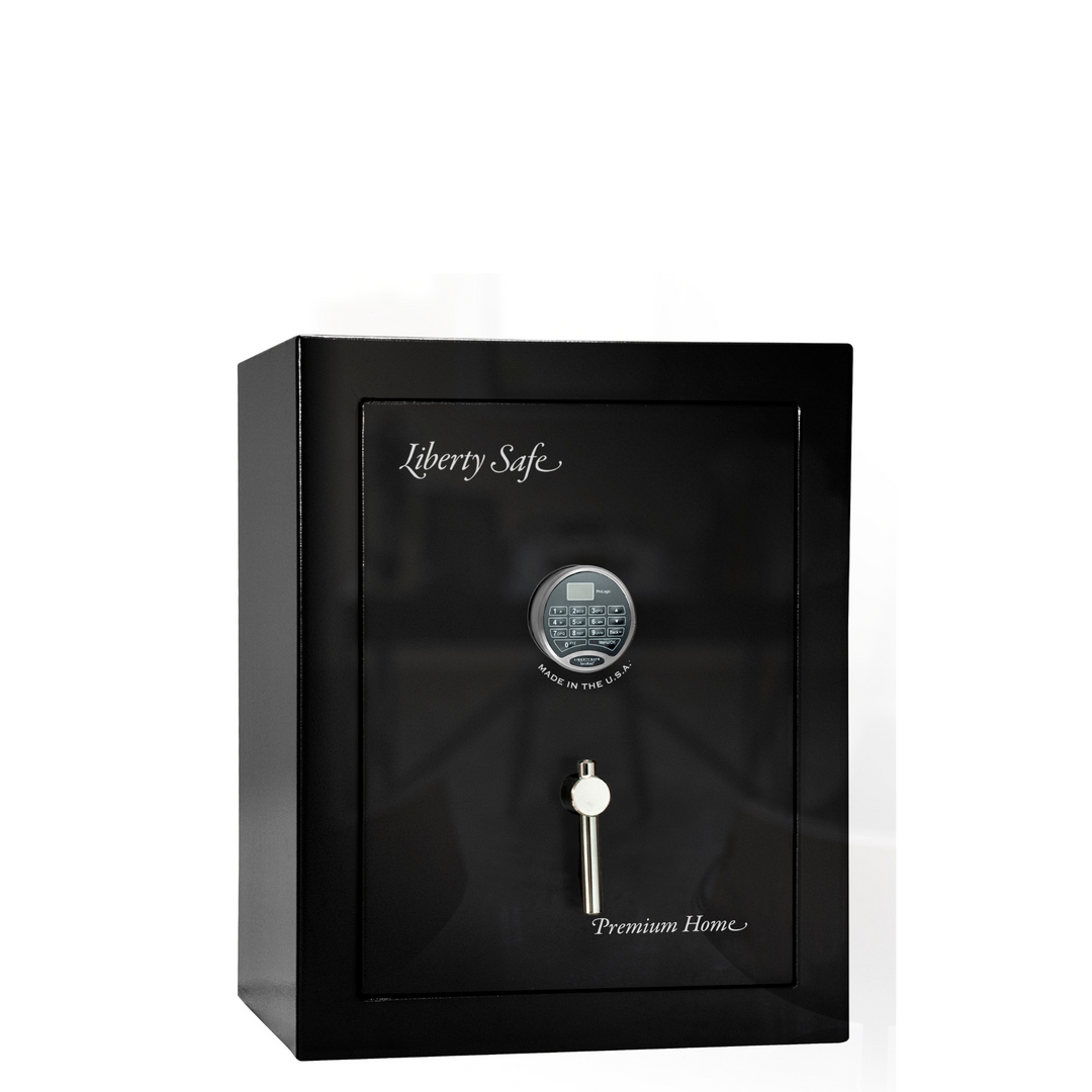 Premium Home Series | Level 7 Security | 2 Hour Fire Protection | 08 | Dimensions: 29.75"(H) x 24.5"(W) x 19"(D) | Black Gloss Chrome - Closed Door