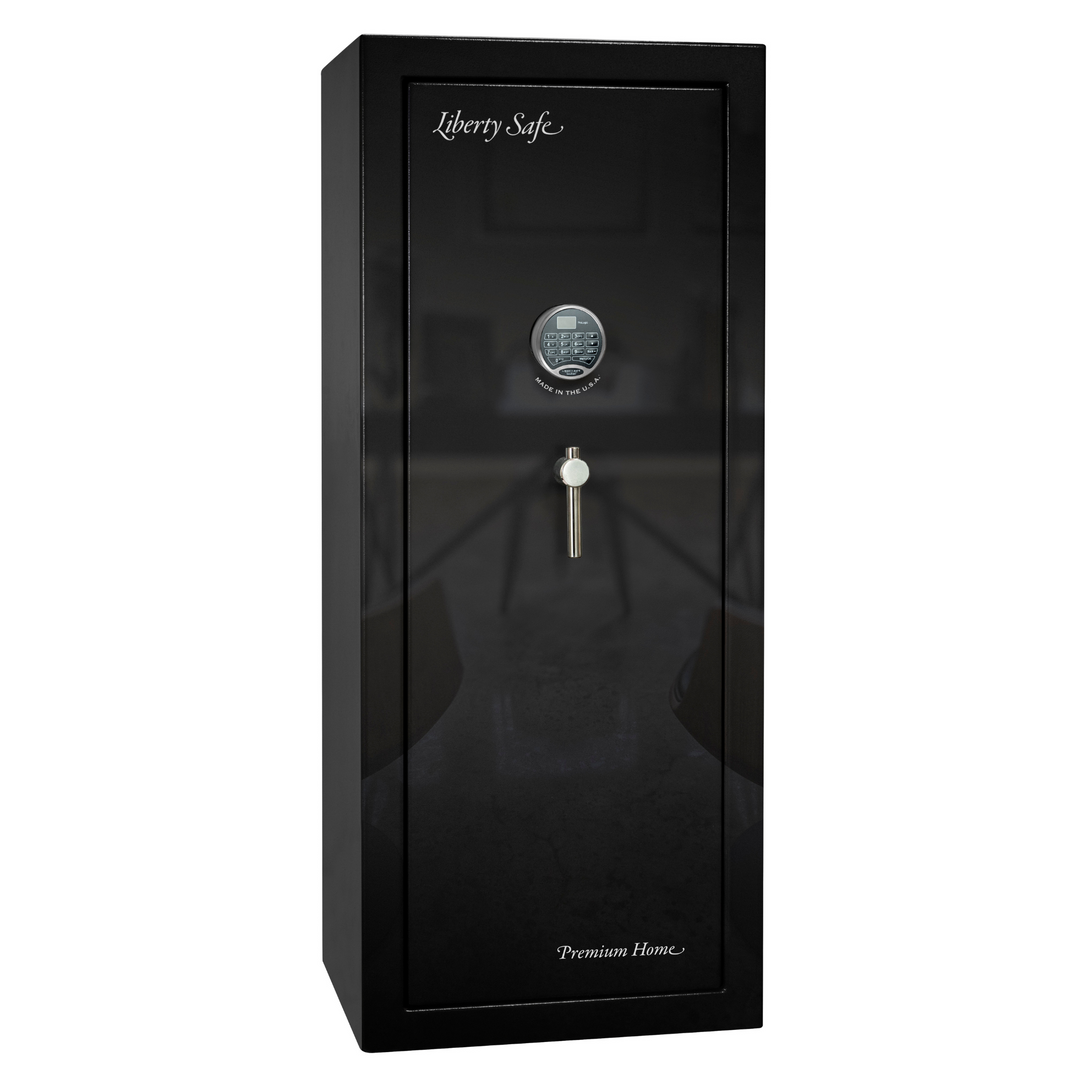 Premium Home Series | Level 7 Security | 2 Hour Fire Protection | 17 | Dimensions: 60.25"(H) x 24.5"(W) x 19"(D) | Black Gloss Chrome - Closed Door